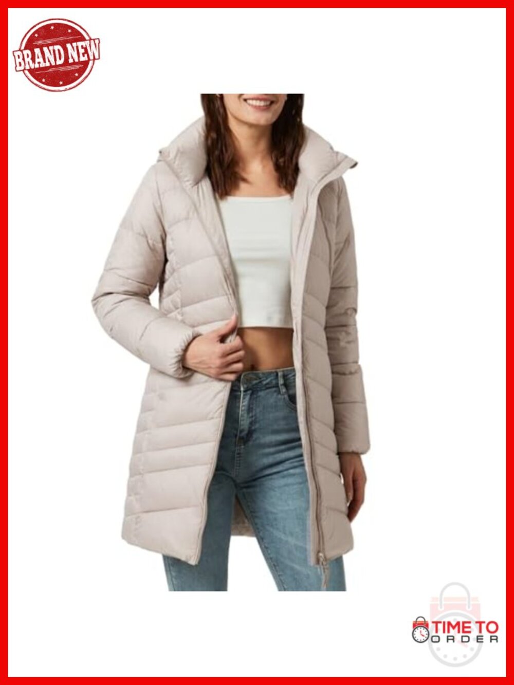 Lightweight Down Puffer Jacket with Detachable Hood Thermostatic Lining